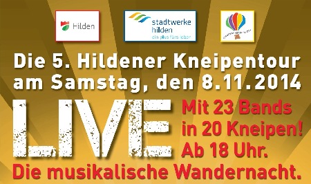 5. Hildener Kneipentour mit 23 Bands